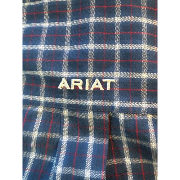 Ariat Pro Series Fitted Stretch Button Down Shirt Mens Blue Plaid XL Western - Picture 9 of 9
